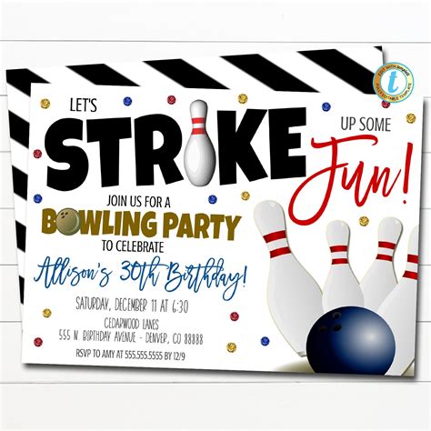 Bowling Party Invitation Template 5