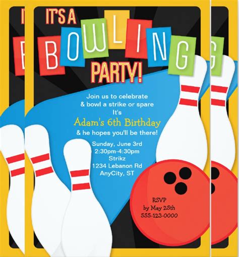 Bowling Party Invitation Templates for Different Occasions