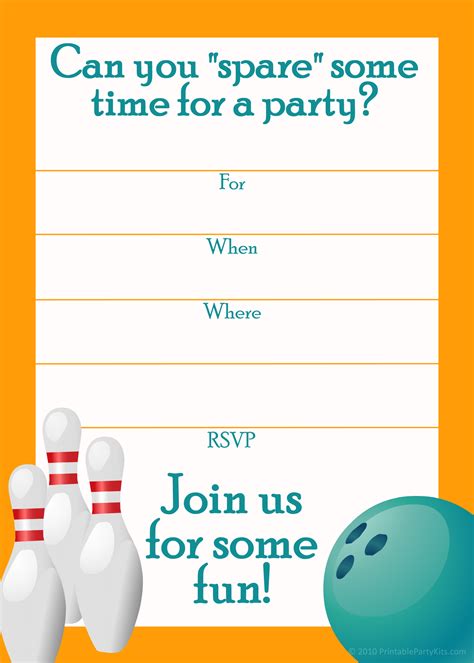 Bowling Party Invites