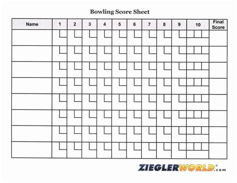 Bowling Score Cards