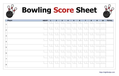 Bowling Score Sheets Downloads