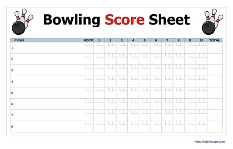 Bowling Score Sheets