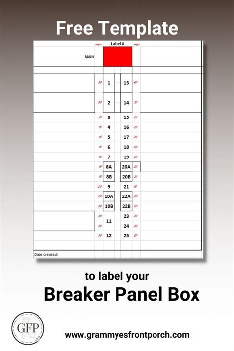 Breaker Box Label Template Example