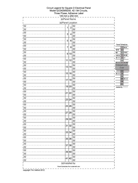 Breaker Box Label Template Excel Example