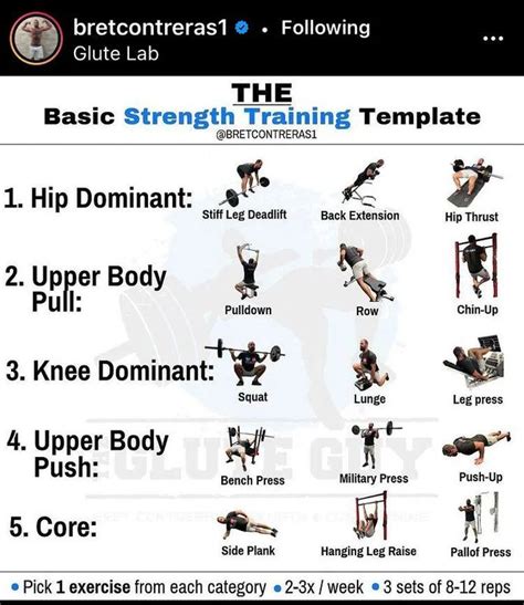 Bret Contreras Workout Template for Intermediate