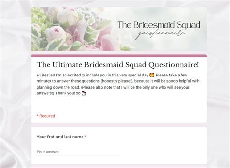 Bridesmaid Form Best Practices