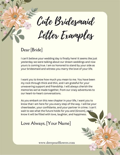 Bridesmaid Letters