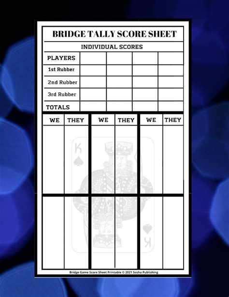 Bridge Score Card