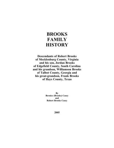 Brooks Family History Book