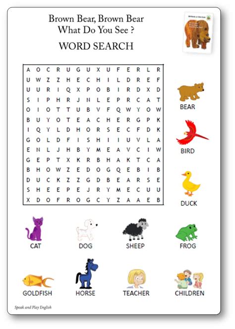 Brown bear word search