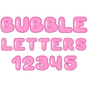 Bubble letters font example