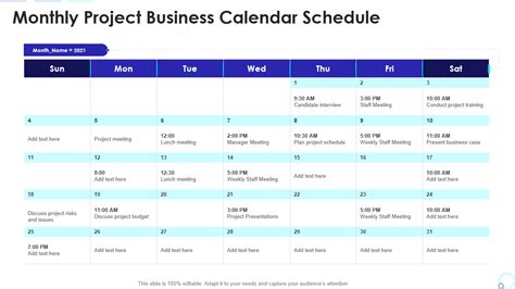 Business Schedule Template