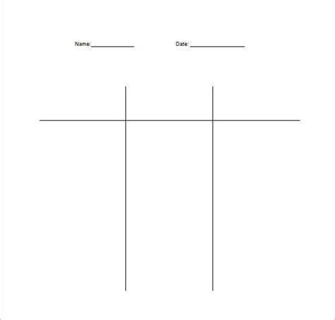 Business T Chart Templates