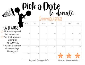 Calendar fundraiser templates