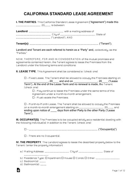 California Residential Lease Agreement Template 7