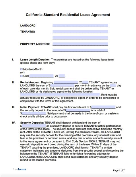 California Residential Lease Agreement Template 9