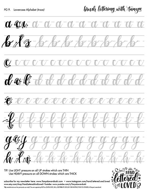 Calligraphy templates practice sheet