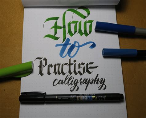 Calligraphy tips practice sheet