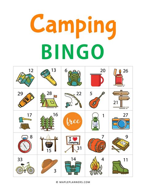 Camping Bingo Fun