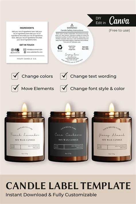 Candle Label Template Design