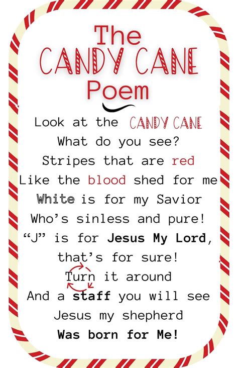 Candy Cane Poem Activities