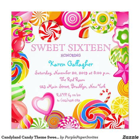 Candy Invitation Ideas