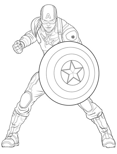 Captain America Colouring Pages