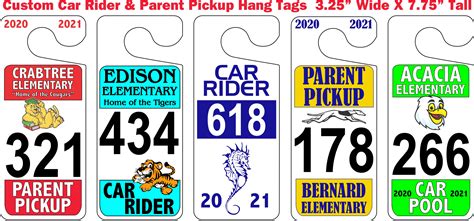 Car Rider Tags for Parents