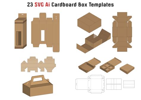 Cardboard box templates for manufacturing