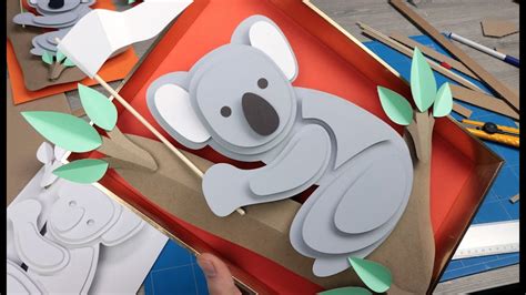 Cardboard Koala Head Template