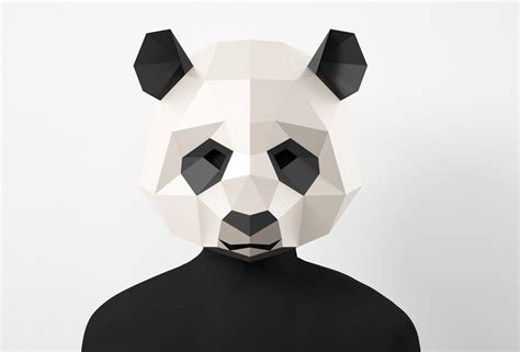 Cardboard Panda Head Template