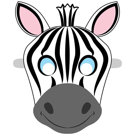 Cardboard Zebra Head Template