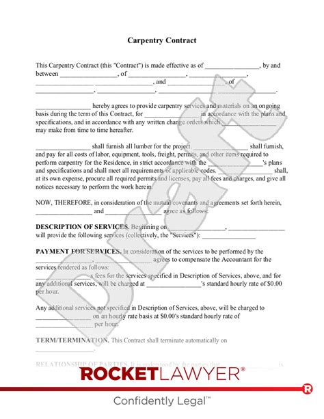 Carpentry Contract Template Design