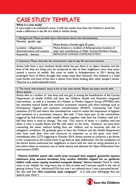 Case Study Template Development