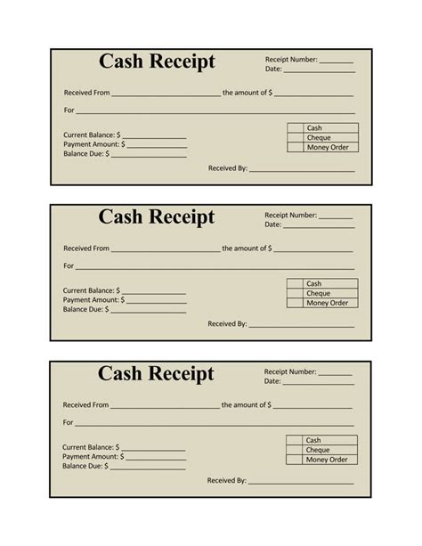 Cash Receipt Template