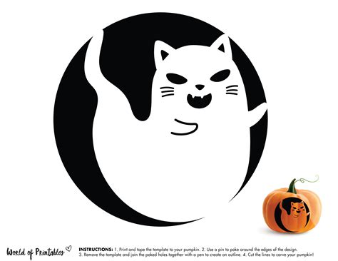 Cat pumpkin stencils design 9