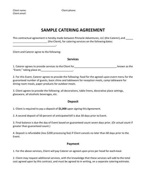 Catering Contract Examples Image