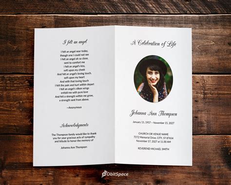 celebration obituary template example