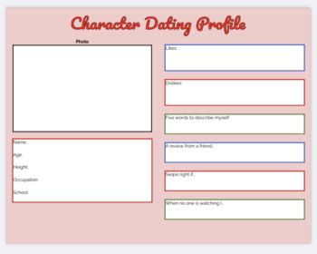 Character Dating Profile Template Example 3