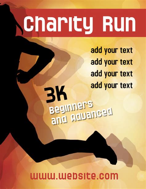 Charity run race bib template