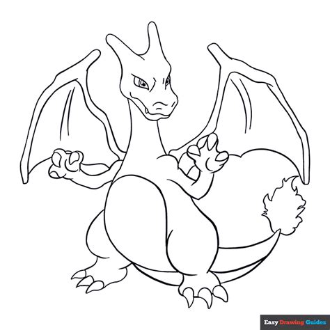 Charizard Anime Style Coloring Page