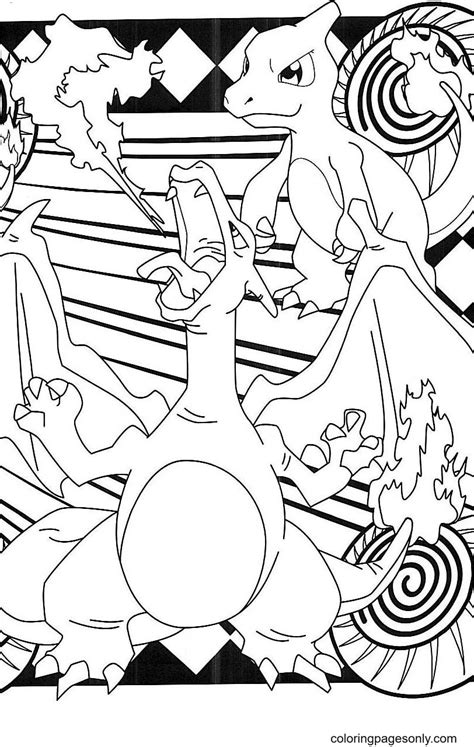 Charizard coloring page for adults