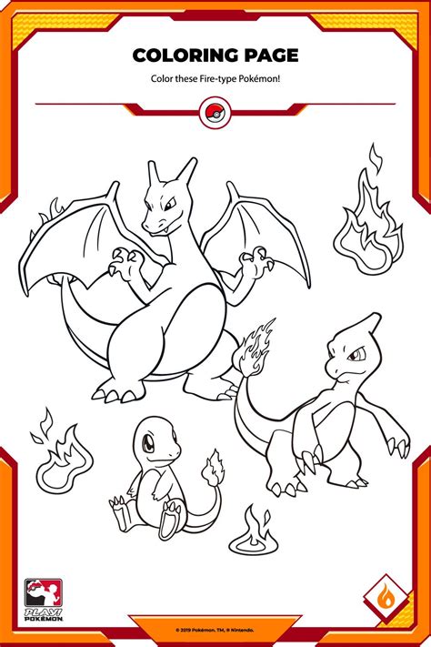 Charizard Fire Type Moves Coloring Page