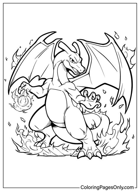 Charizard Manga Style Coloring Page