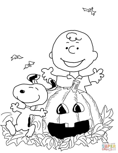 Charlie Brown Halloween coloring pages for kids