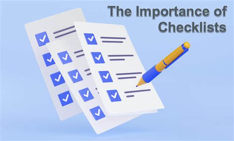 Benefits of using checklists