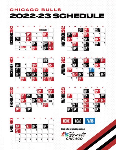 Chicago Bulls Schedule