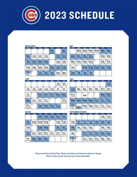 Chicago Cubs schedule