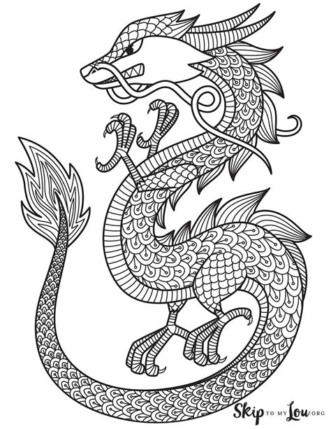 Chinese dragon coloring pages