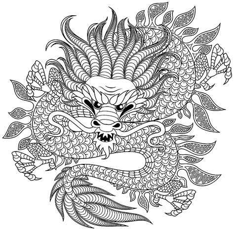 Chinese dragon printables for adults